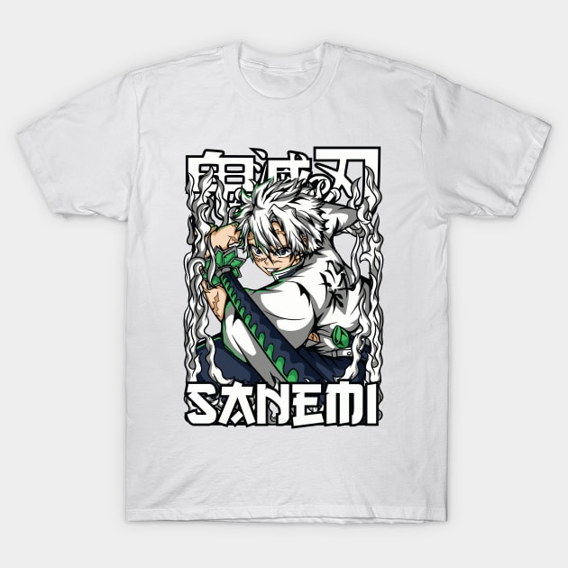 Sanemi Shinazugawa 03 The Tempestuous Wind Hashira Design T-Shirt by OtakuAnimePH